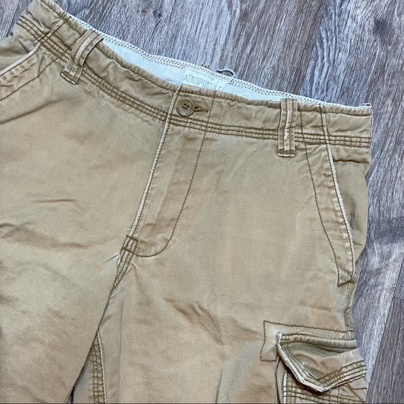 Aeropostale Drawstring Cargo Shorts Size 31 Khaki - Picture 3 of 5